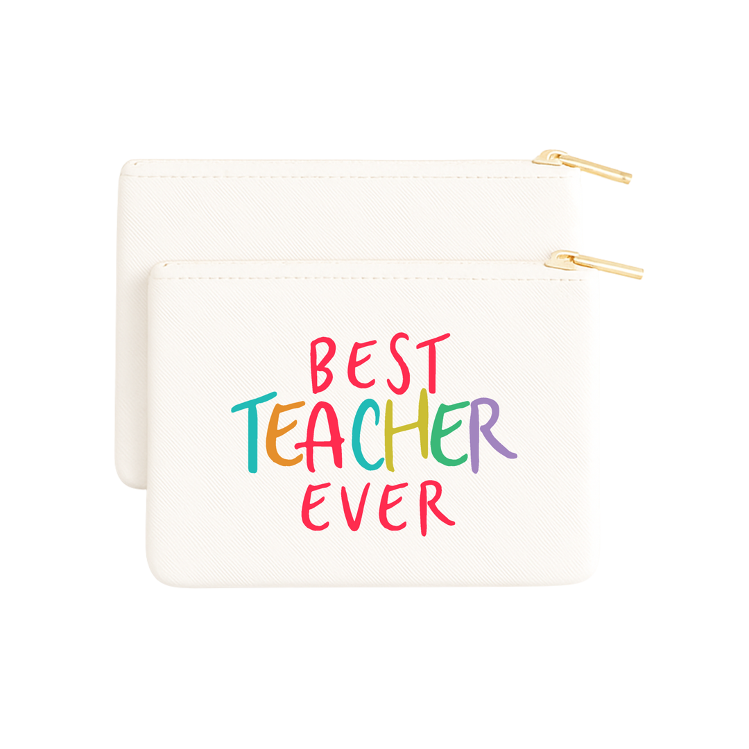 Best Teacher Ever | teacher appreciation gift canvas pouch