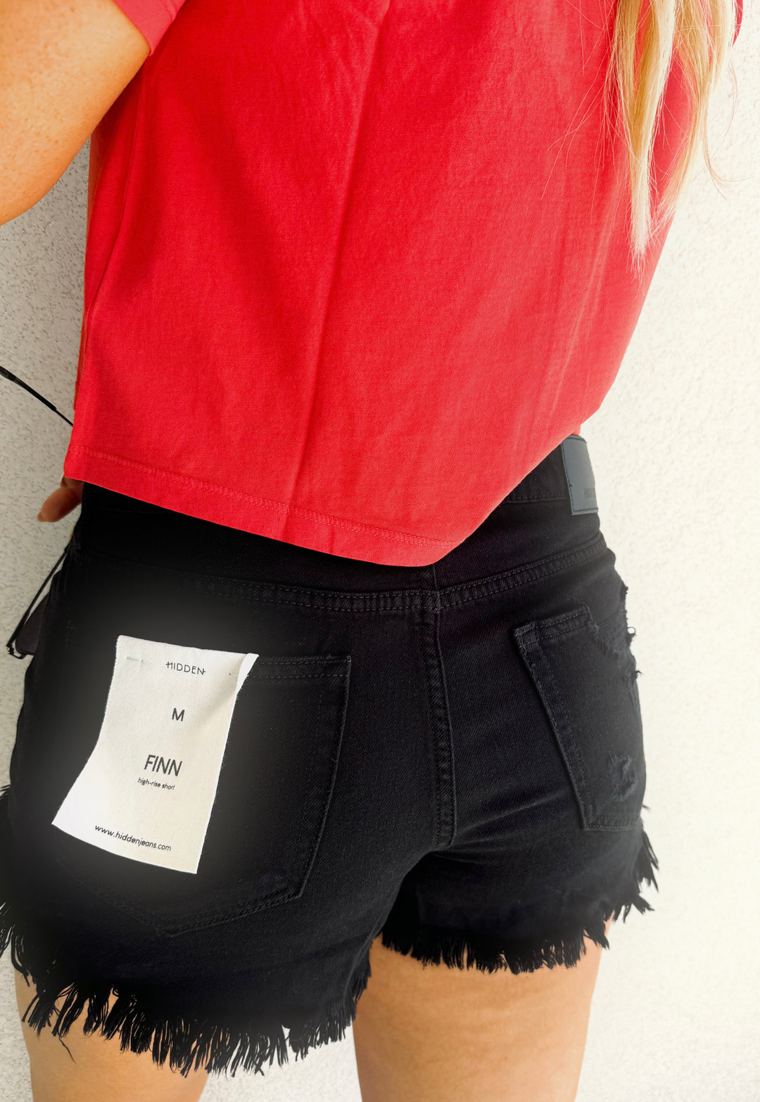 Hidden Black Finn High Rise Fray Shorts