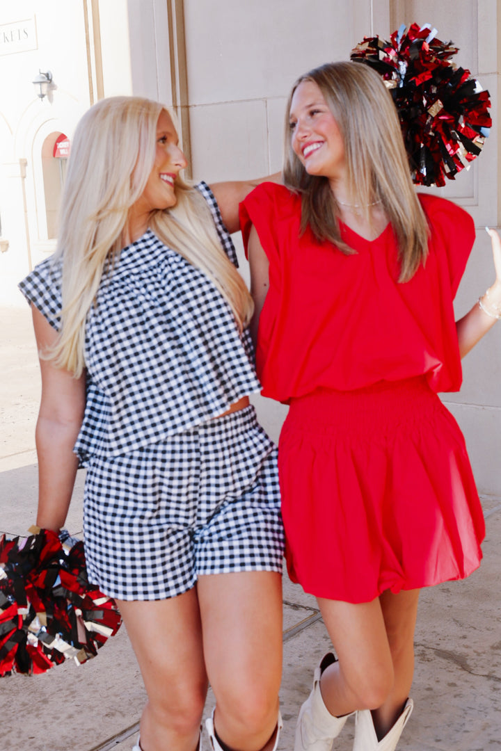 Black Gingham Short & Top Set