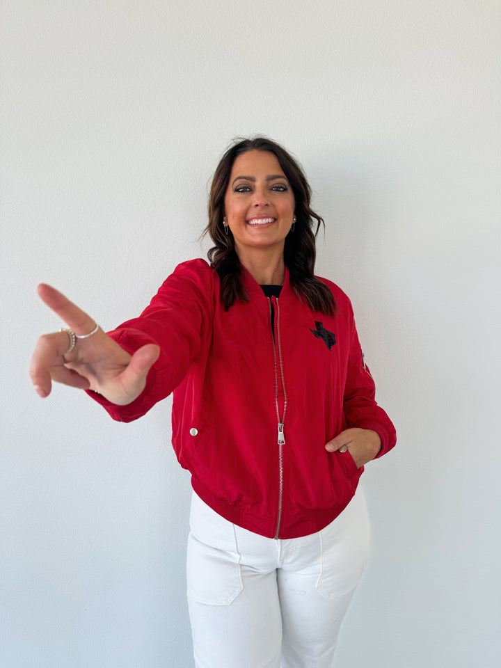 Red Lubbock Bomber Jacket