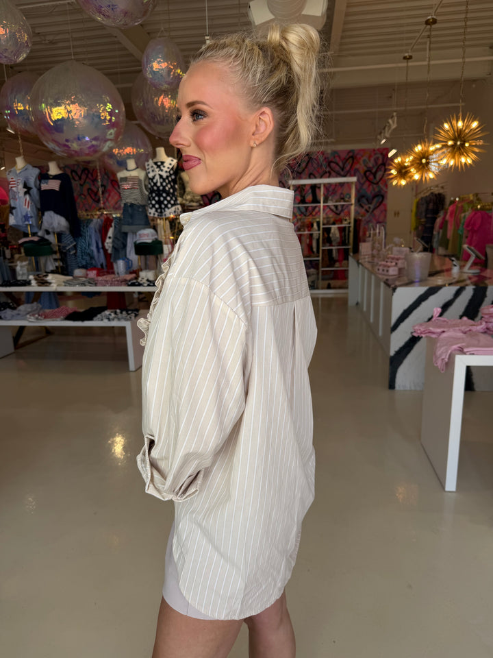 The Beige Sweetheart Stripe Top
