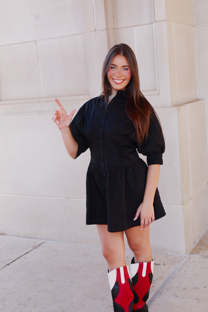 Black Puff Sleeve Dress