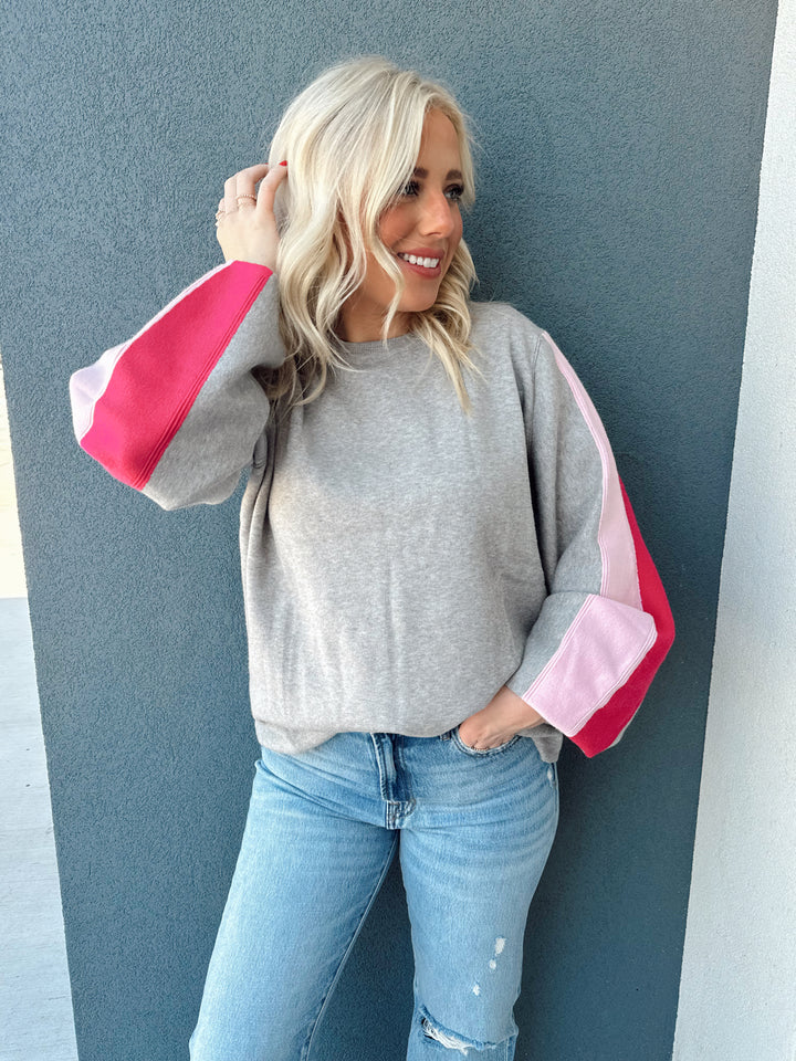 Heather Grey Rib Knit Sweater