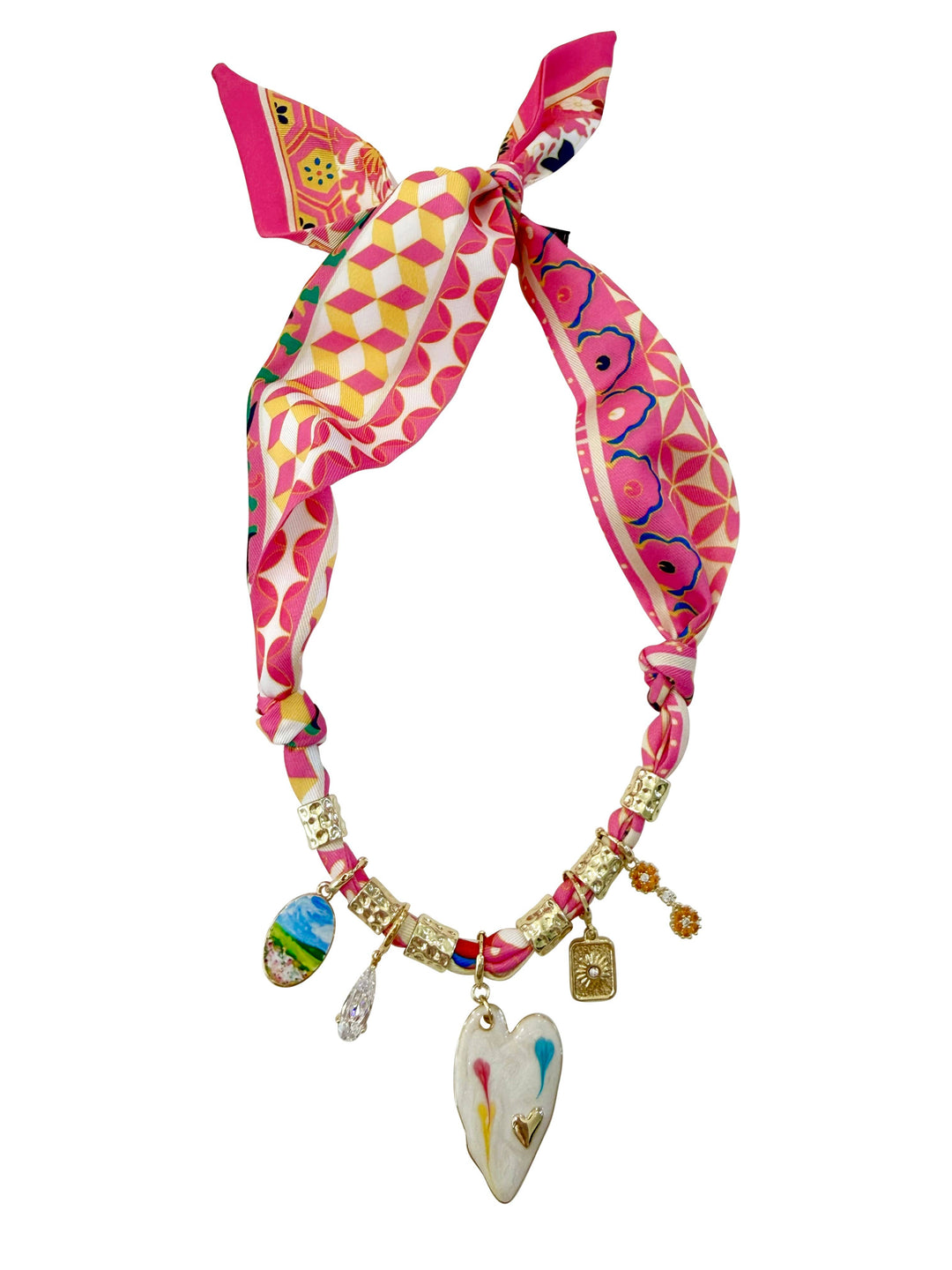 Journey Multi Charm Scarf Necklace