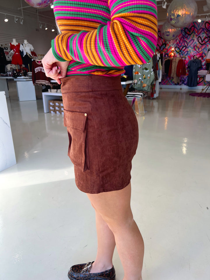 Stephanie Suede Skort