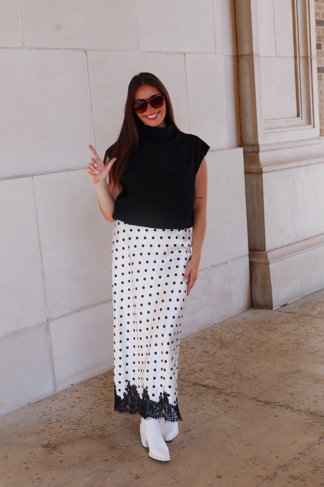 Black Scoop Neck Top