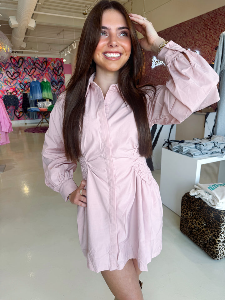 So Girly Sinched Pink Dress