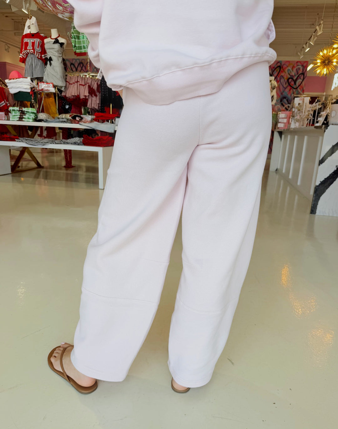 Pink Soft Surf Wash Mockneck & Barrell Pant Sweat Set