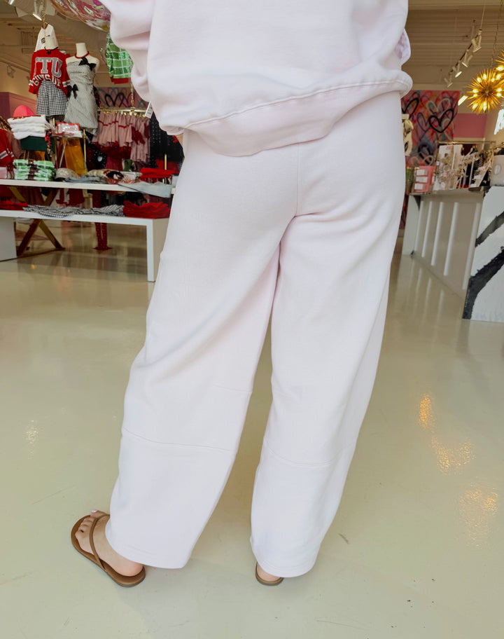 Pink Soft Surf Wash Mockneck & Barrell Pant Sweat Set