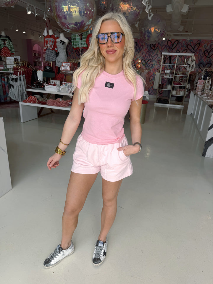 LULU MAC Pink Baby Tee