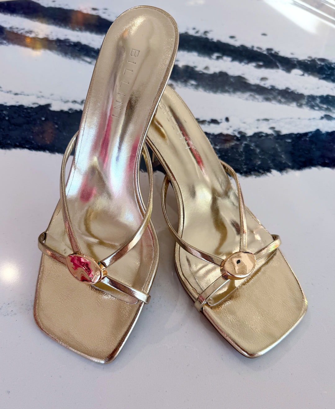 Xane Gold Metalic Heel