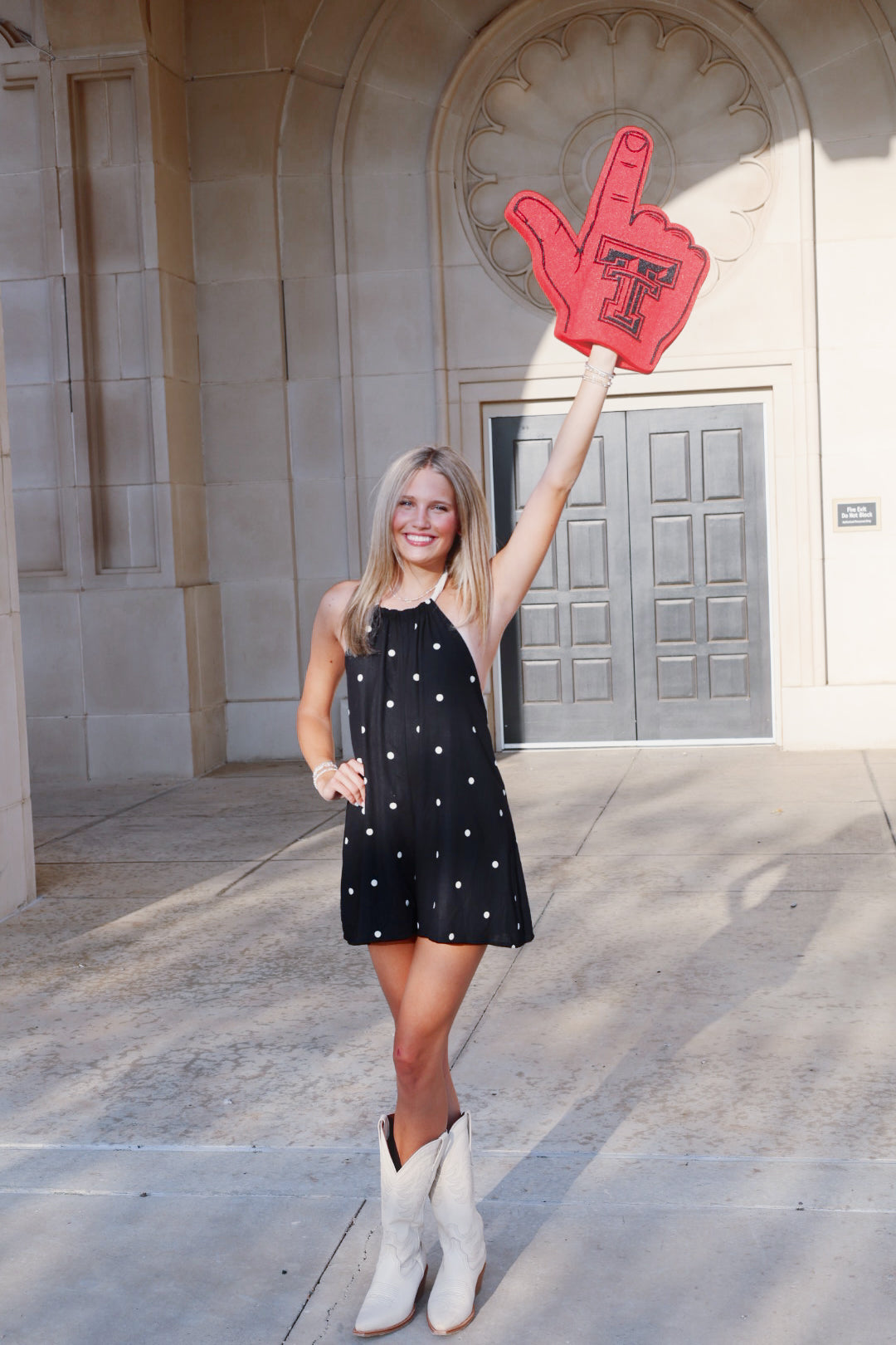 Black Polkadot Halter Romper