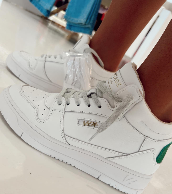 VH Celeste 4 White/Green Mid Sneakers