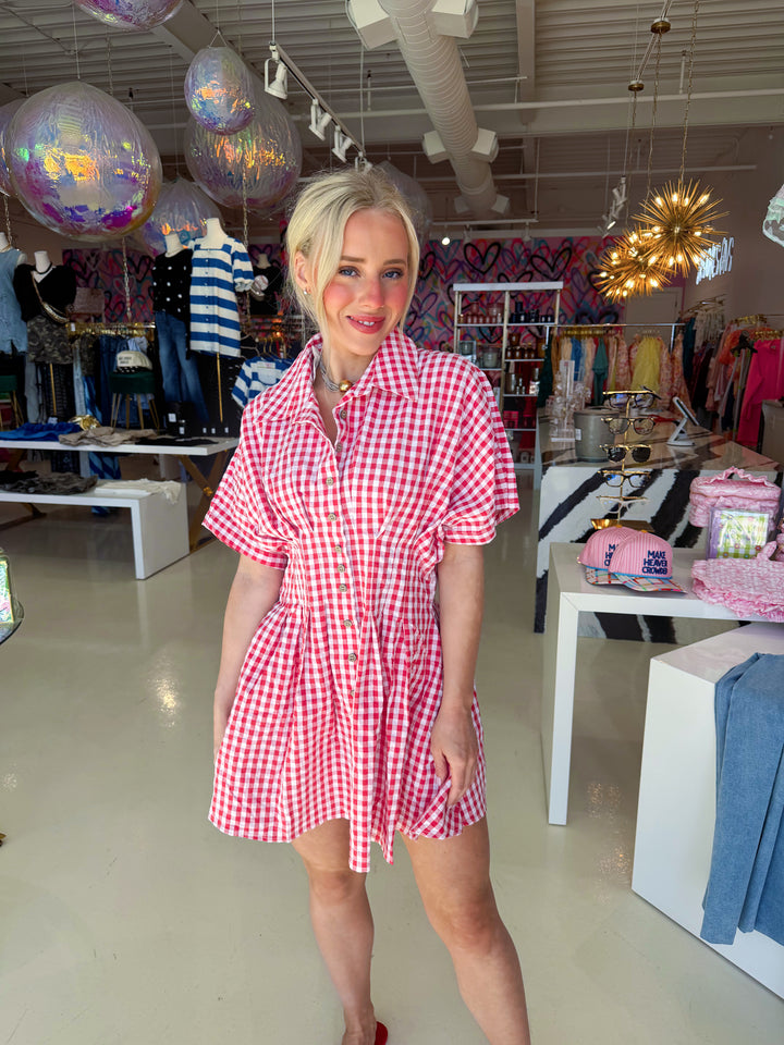 Gingham Baby Red Dress