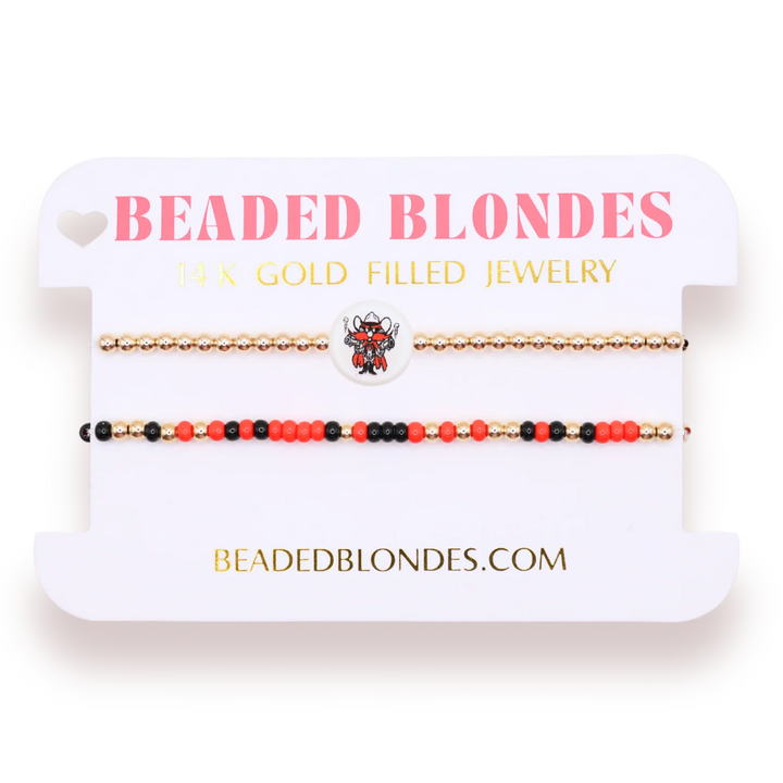 Texas Tech + Sprinkle Logo Bracelet Stack