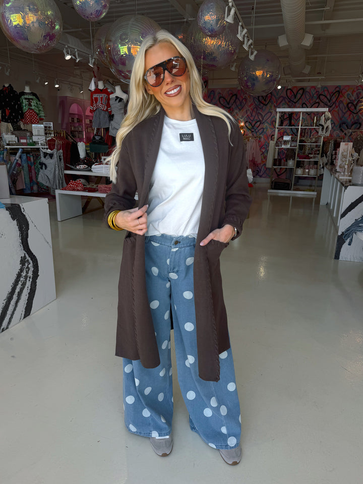 Amber Espresso Knit Cardigan