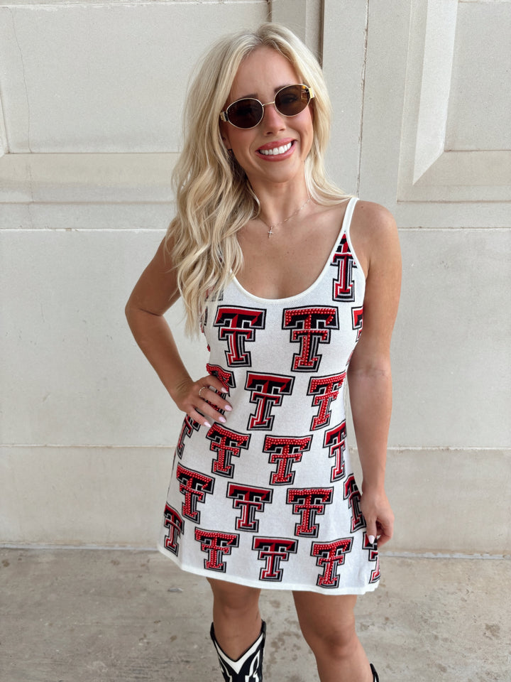 The Gameday Girly Beaded QOS Doube T Dress