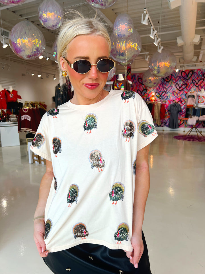 QOS Beige Small Turkey Icon Tee