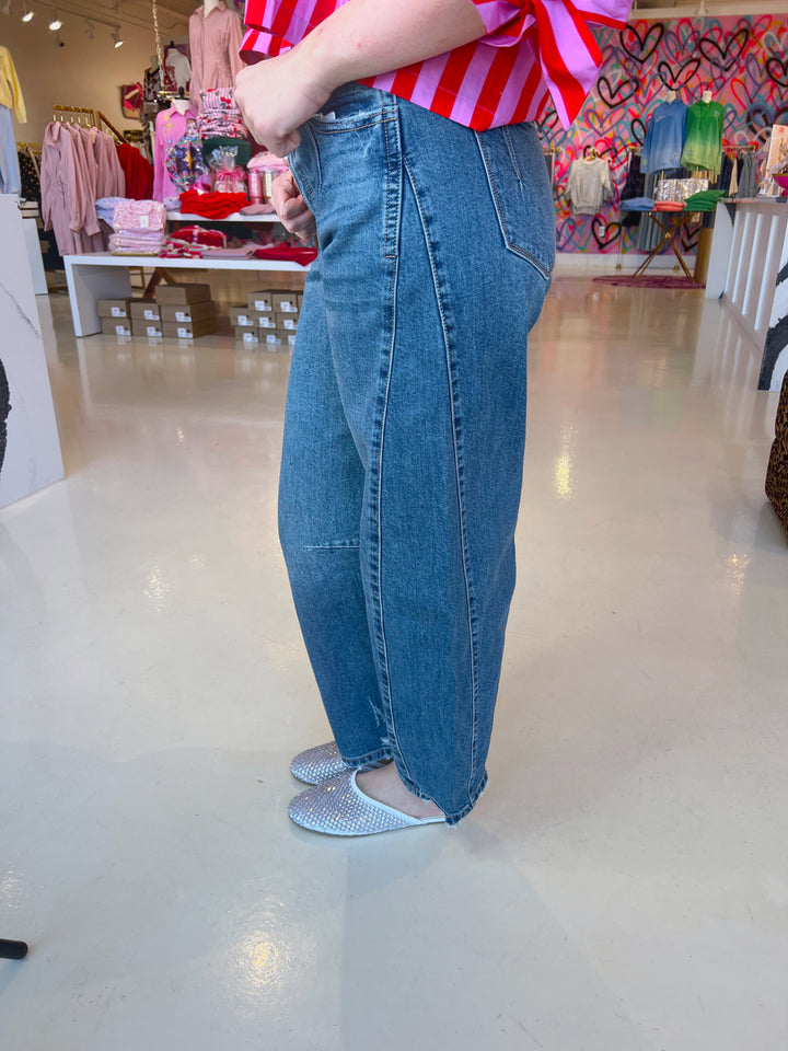 Kancan Mini Everyday Washed Barrel Jean