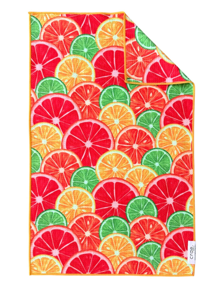 Citrus City Double-Sided Hand Towel