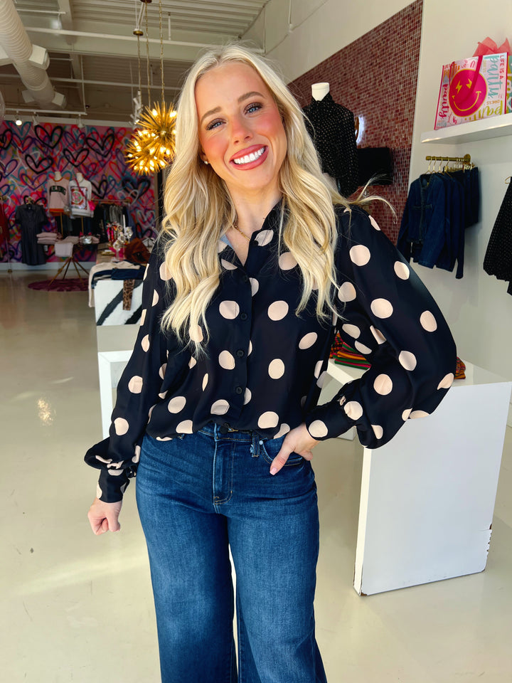 Delanie Dotted Woven Top