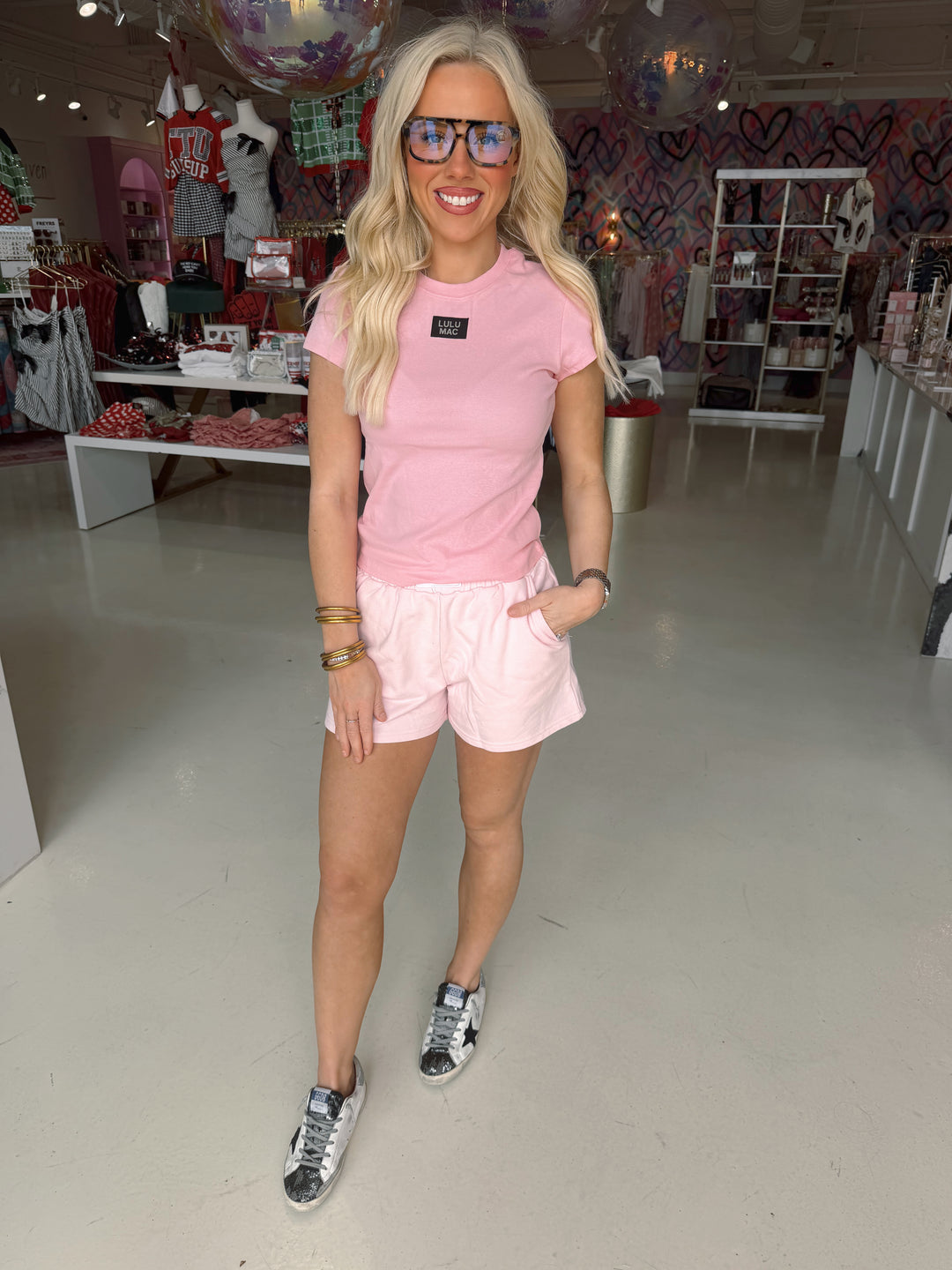 LULU MAC Pink Baby Tee