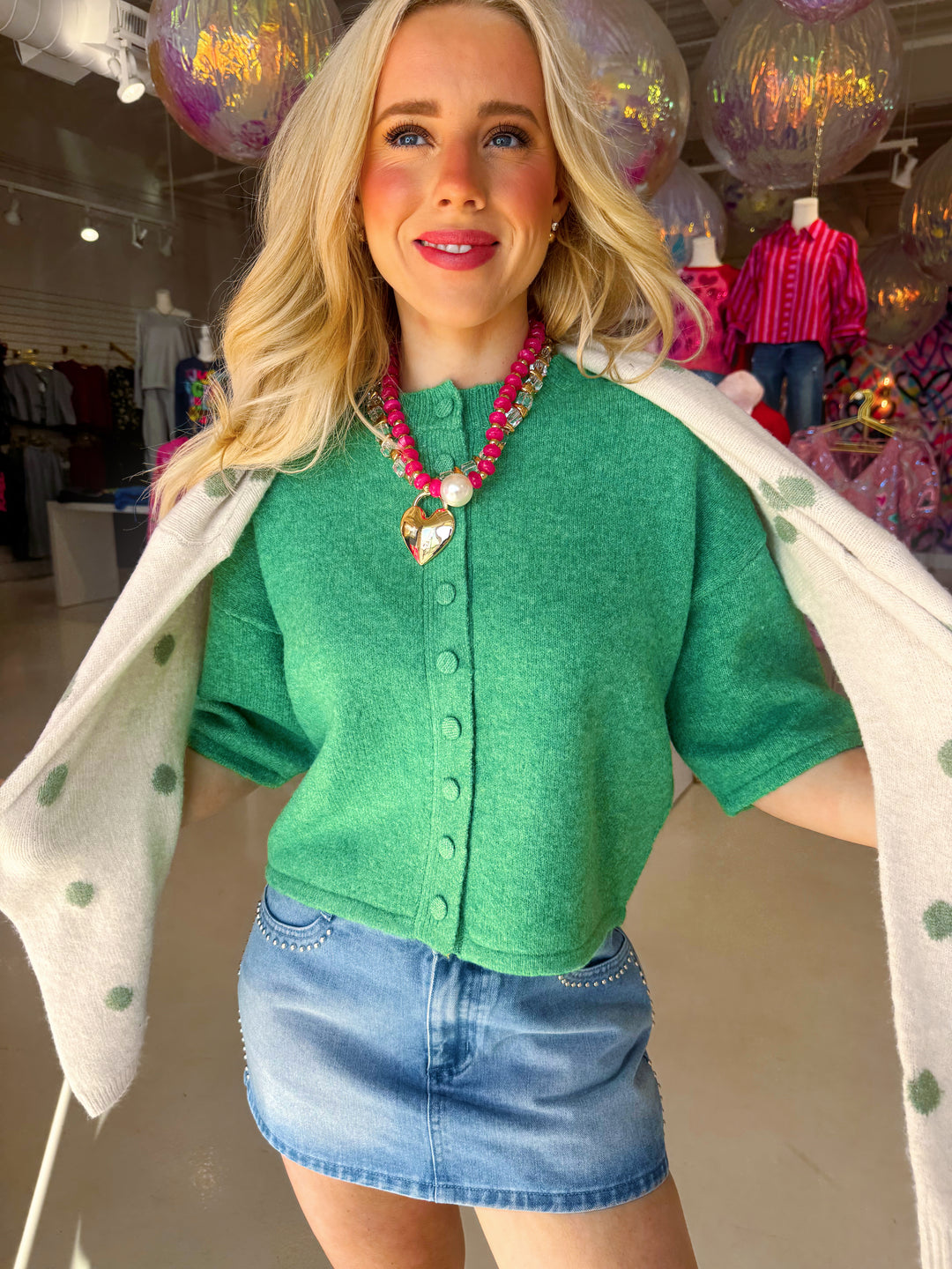 Button Down Short Sleeve Sweater | COLORS