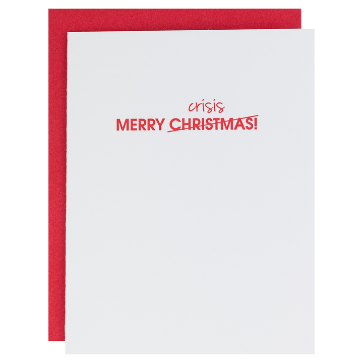 Merry Christmas Crisis - Christmas Card, Letterpress Printed