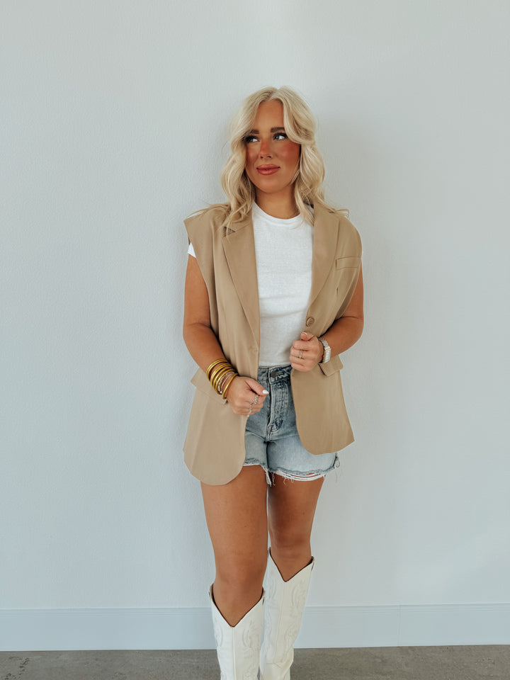 Too Cute Taupe Vest