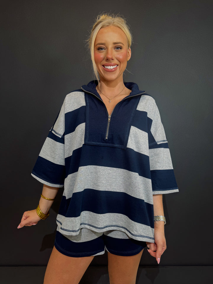 Aspen Striped Set | Navy