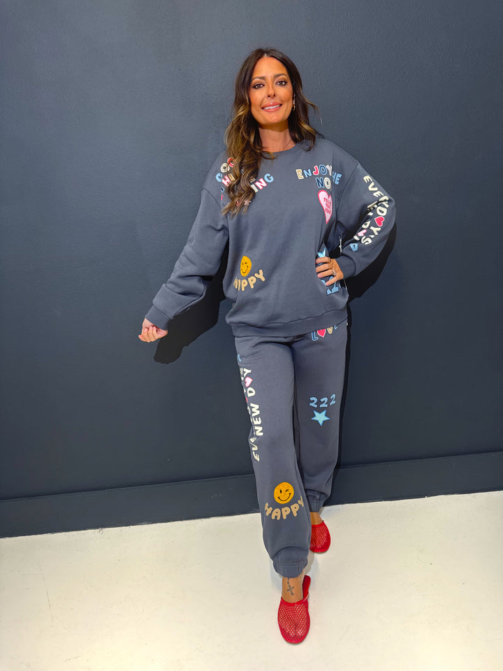 Charcoal Positive Patches Joggers