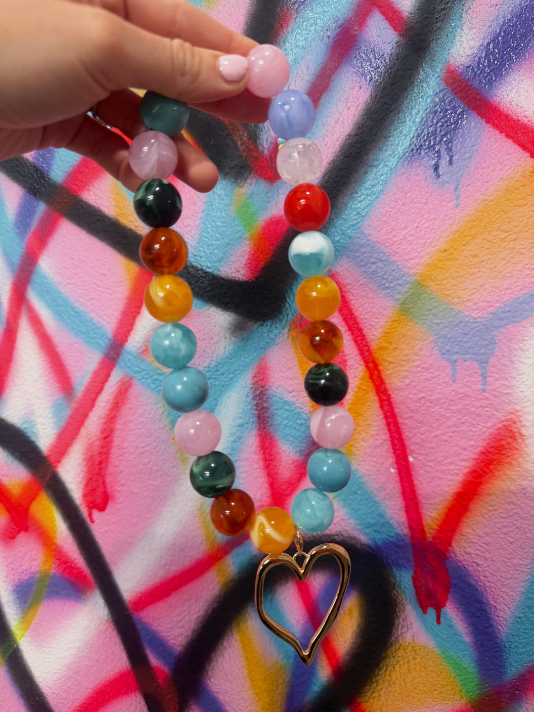 Brookie Chunky heart beaded Necklace