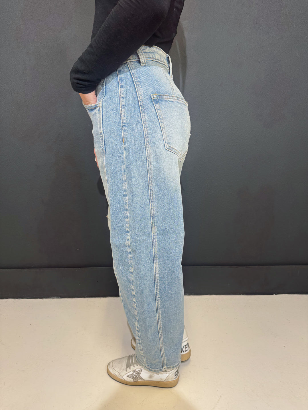 Cello Medium Wash Barrel Jeans