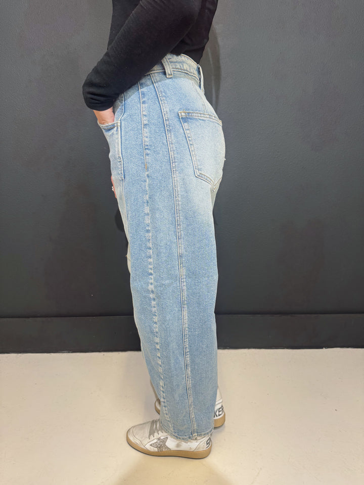 Cello Medium Wash Barrel Jeans