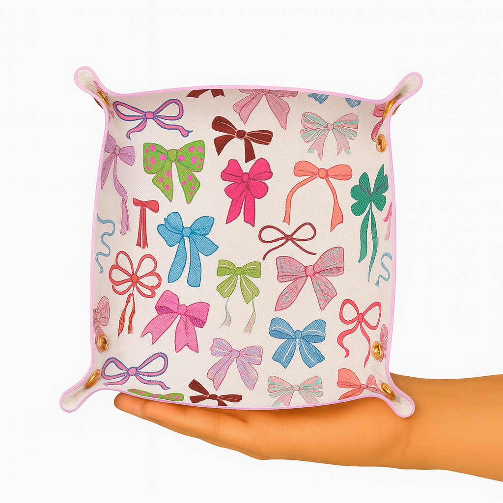 Bow colorful coquette catchall tray valentines day gift
