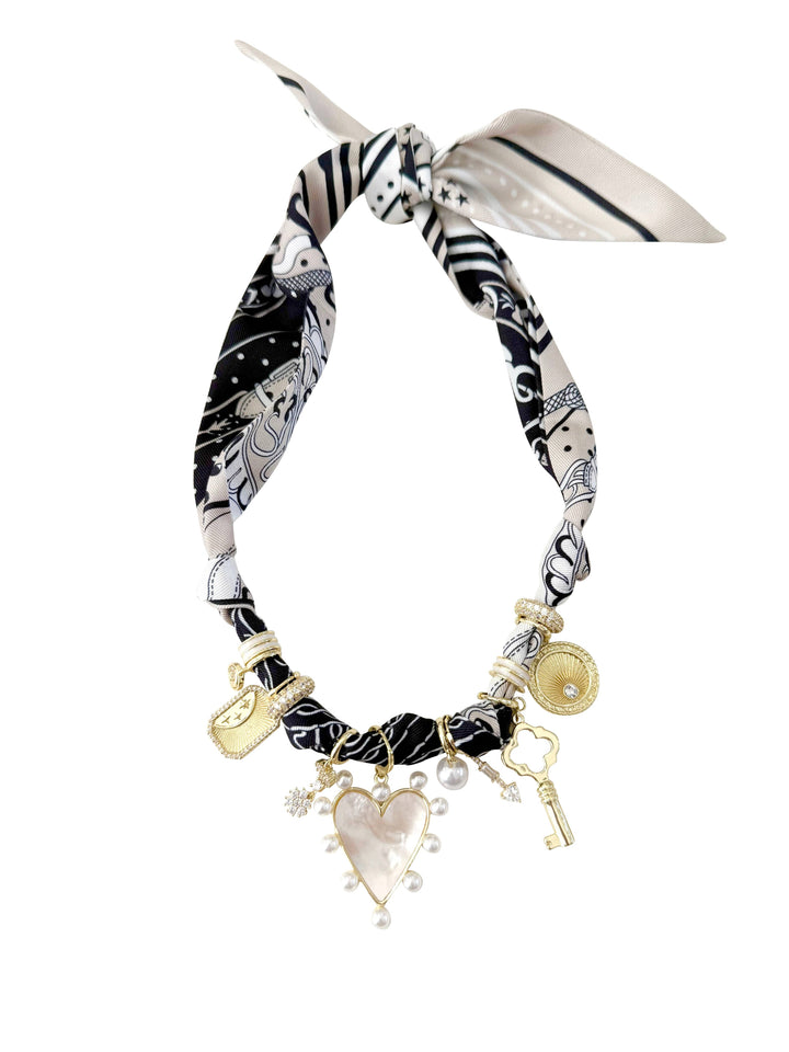Jackie Multi Charm Scarf Necklace