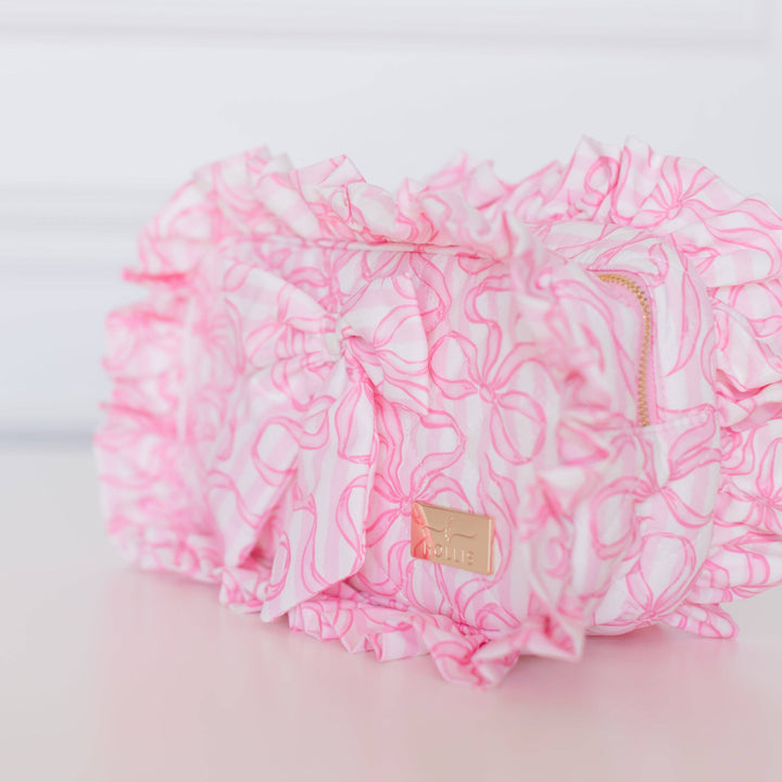 Quilted Coquette Large Clear Pouch