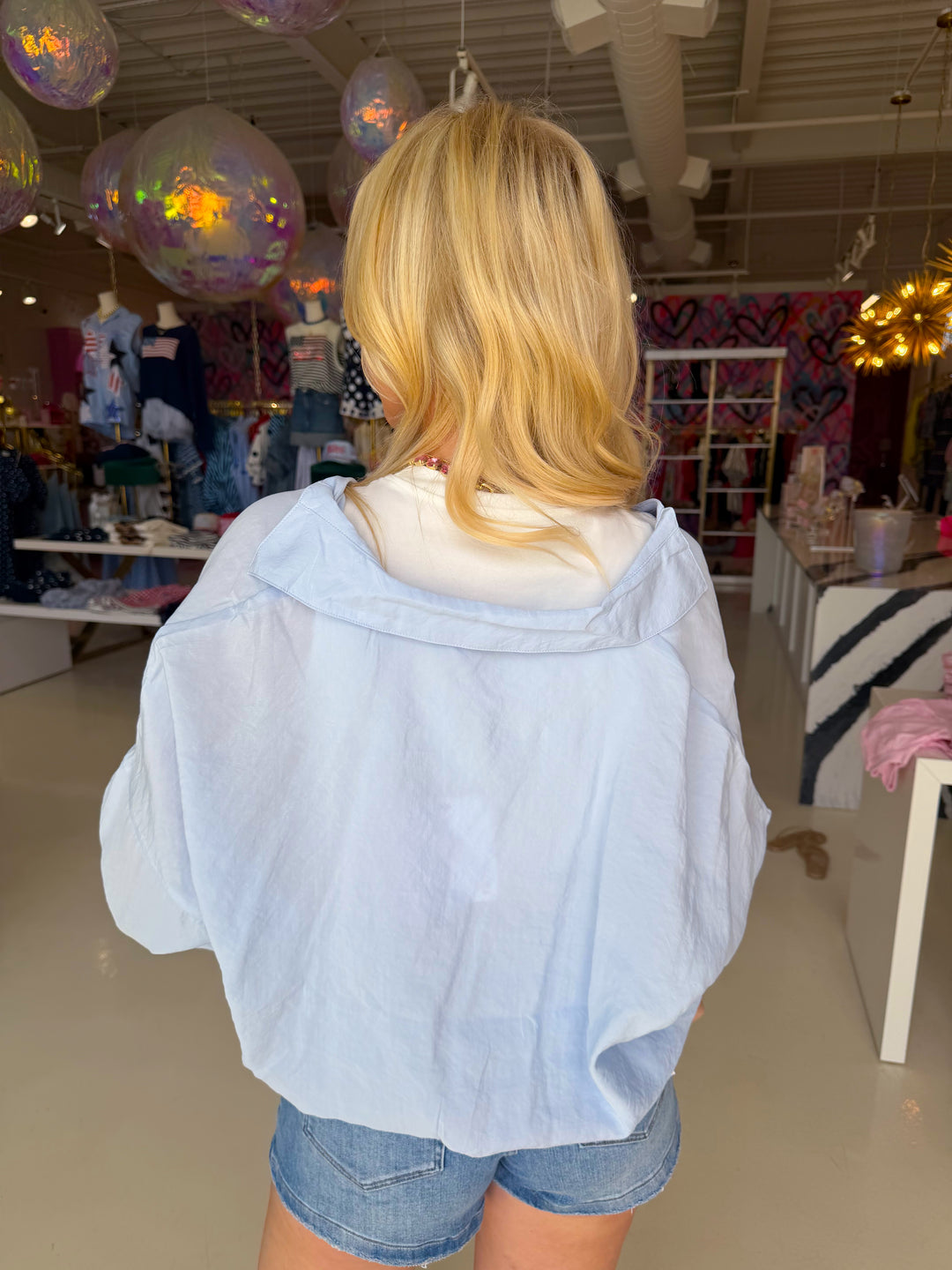 Layered Blue and White Top