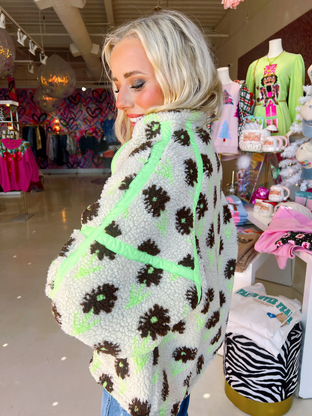 Flower Power Lime Green Jacket