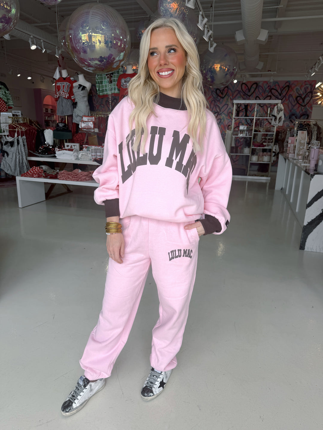 LULU MAC Pink/Brown Mockneck
