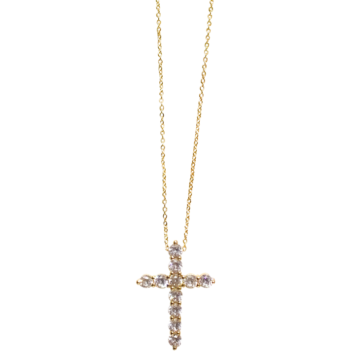 CZ Cross Charm Necklace