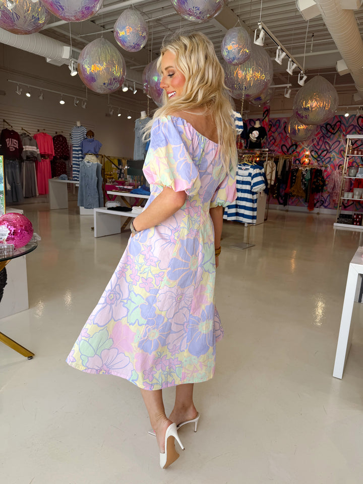 Large Floral Off The Shoulder Karlie Spring Dress