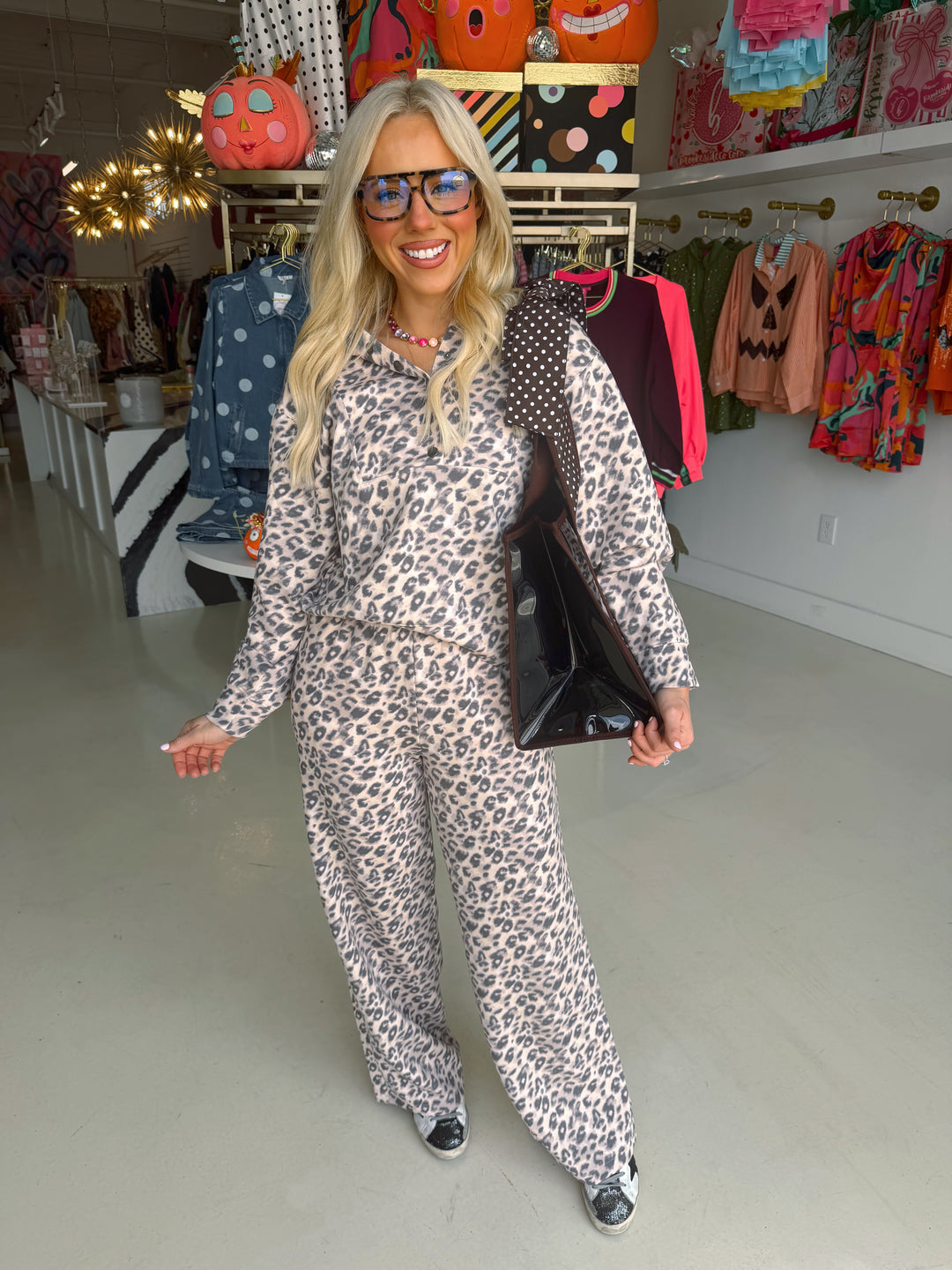 Leopard Cloud Sweat Set