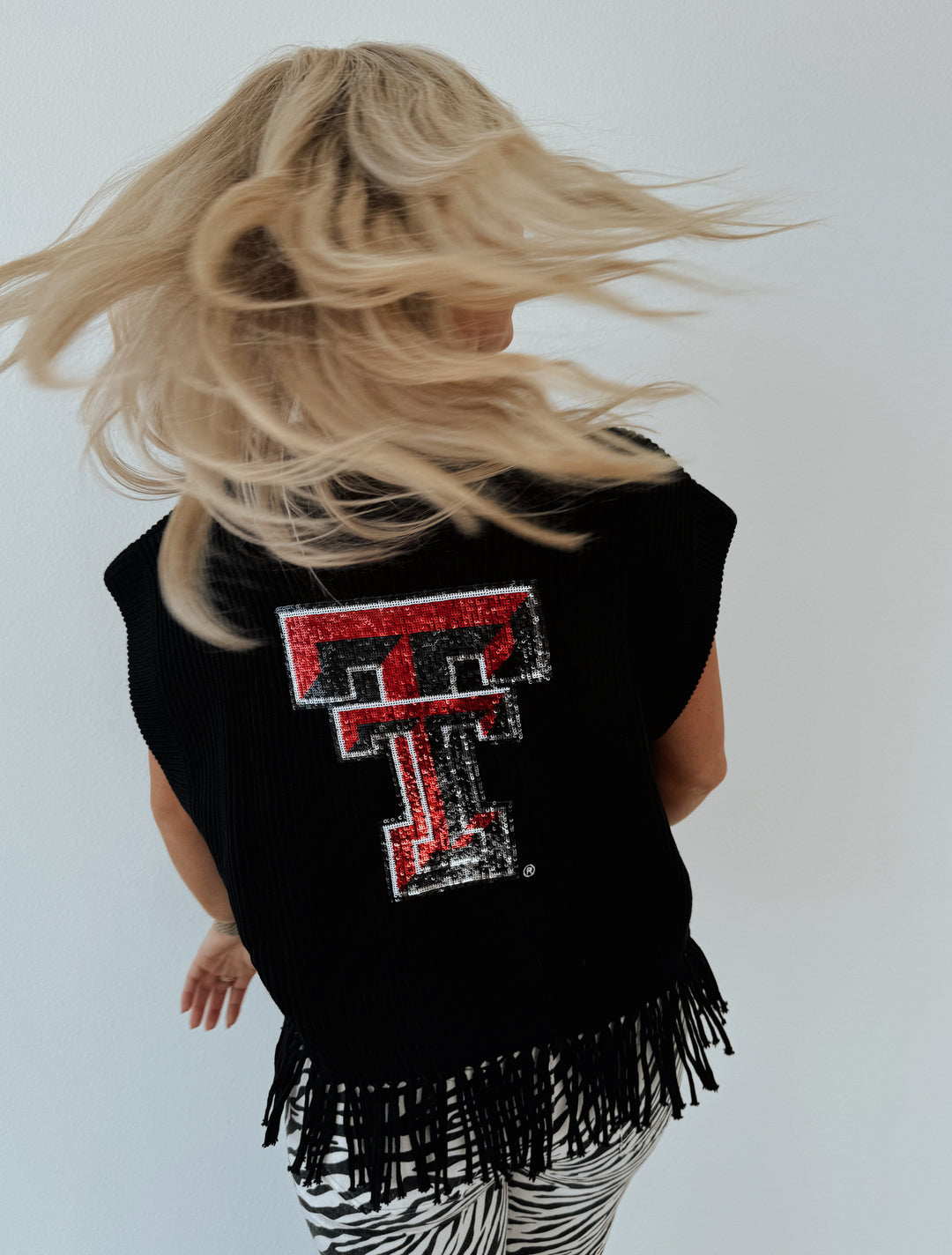 QOS Black|Red Wreck Em Fringe Vest