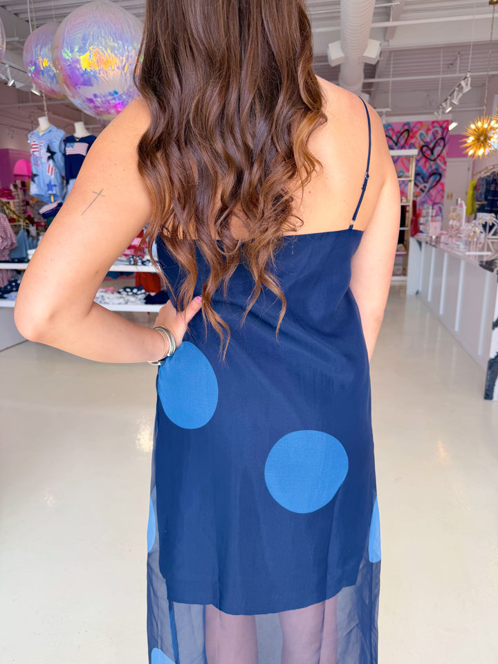 Navy Polka Dot Dress