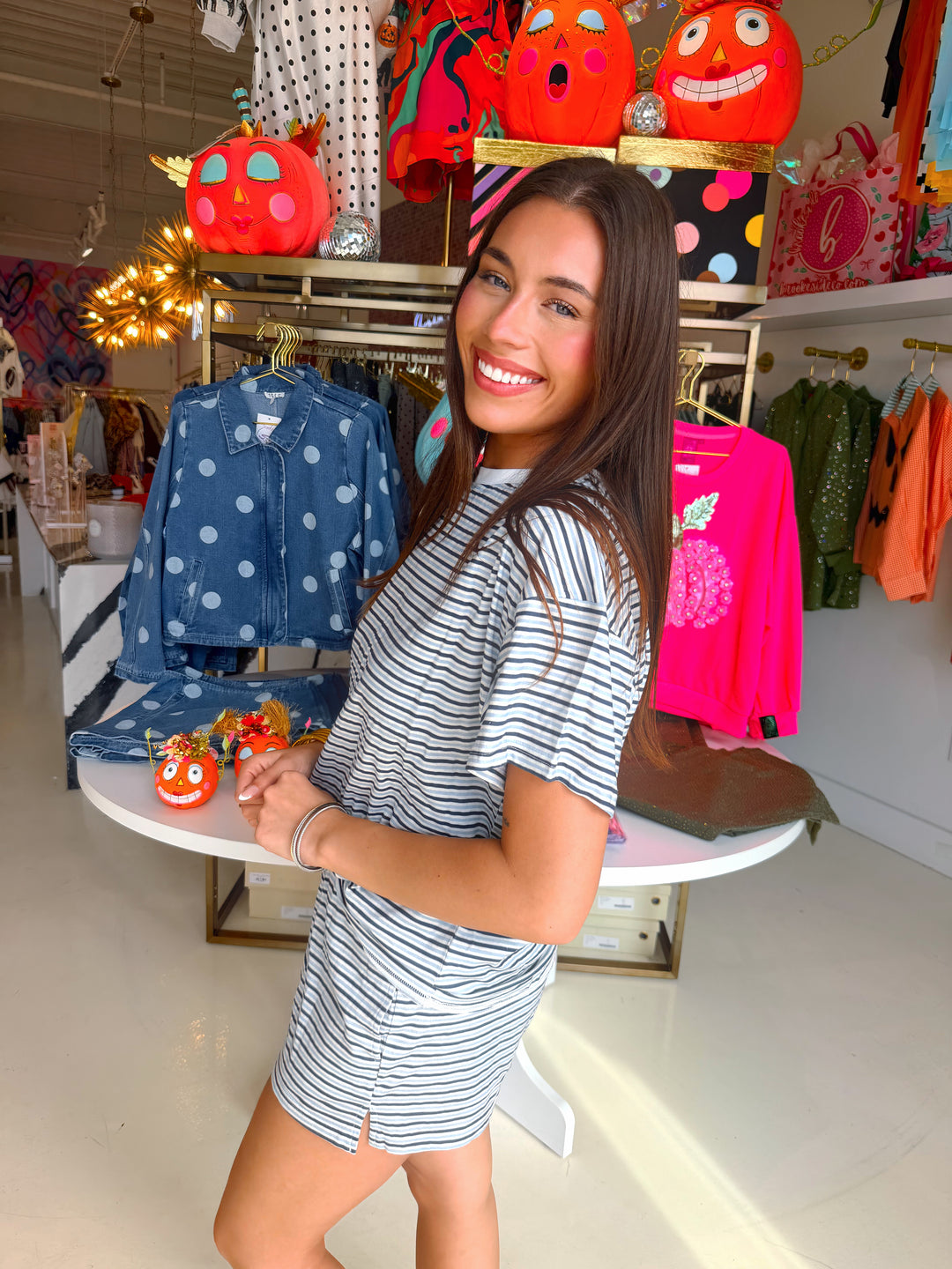 Harbor Blue Striped Tee and Shorts Set