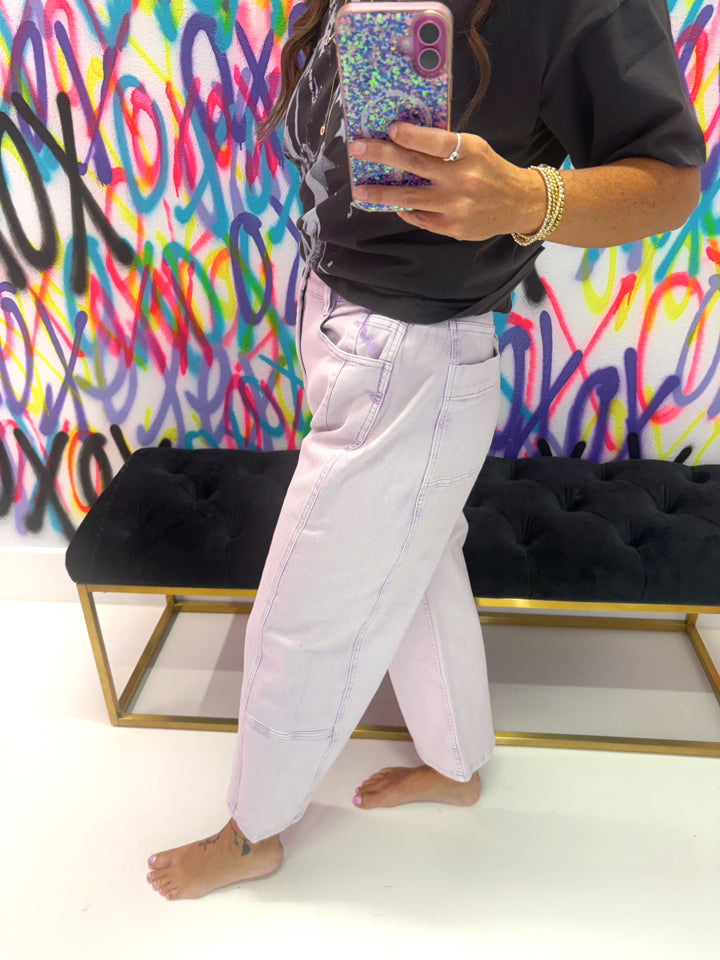 Lindsi Lilac Barrel Jeans