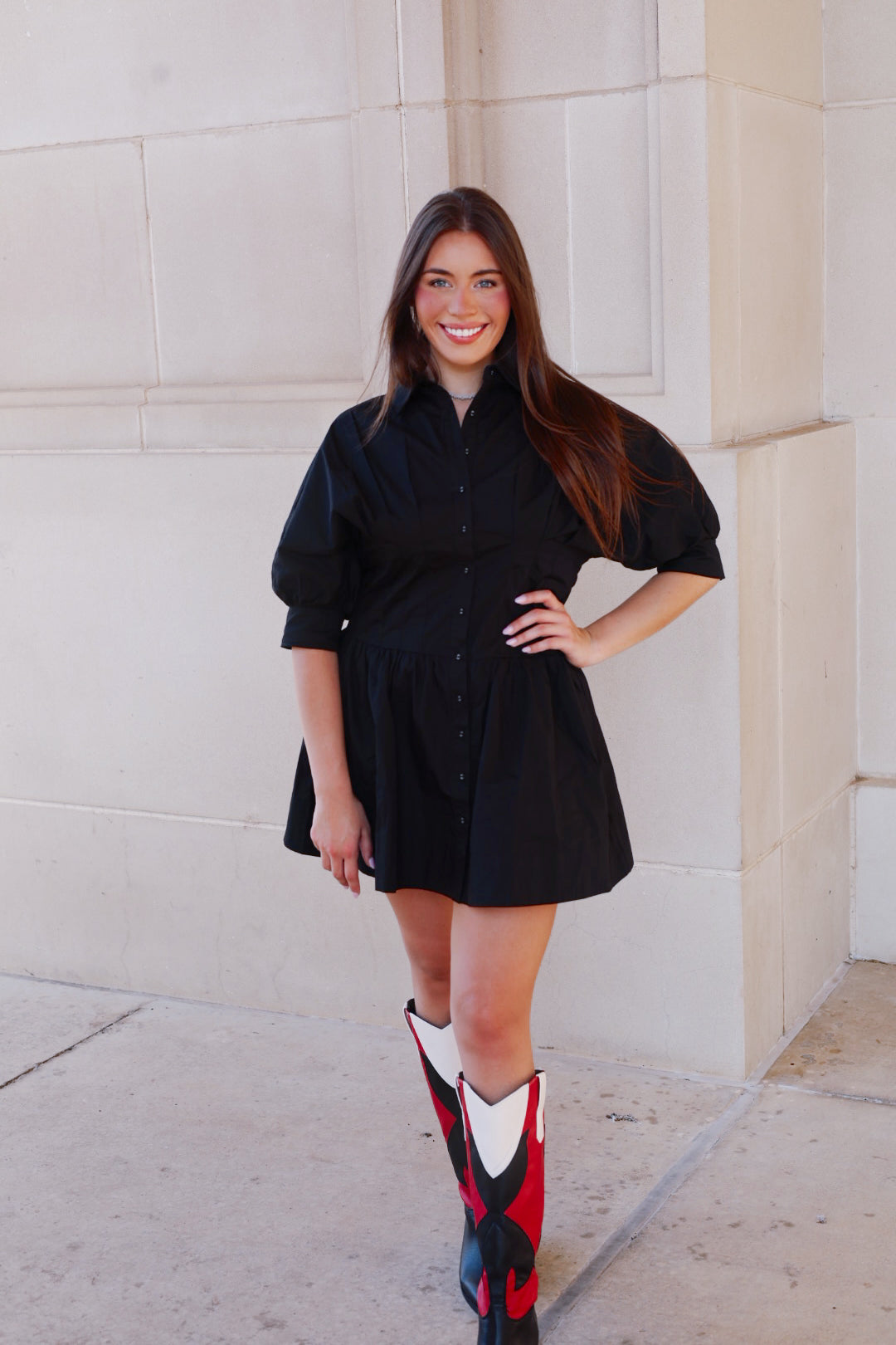 Black Puff Sleeve Dress