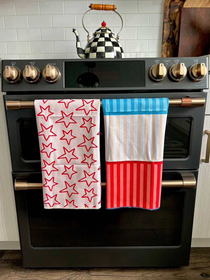 Stars & Stripes On Stripes 2 Double Sided-Hand Towels