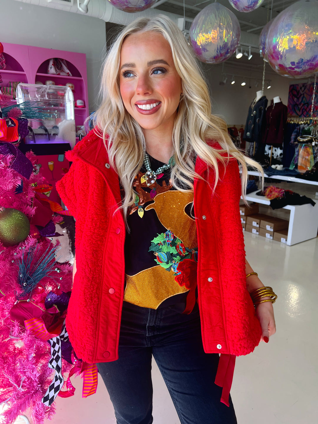 Red Bows On Bottom Vest